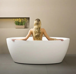 Auri Bathtub, Luxury bathtub , Solid Surface bathtub ,Matte white bathtub ,Large bathtub, free standing bathtub