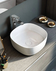 Roca Beyond Soft square vessel sink. Over counter sink Secret Bath
