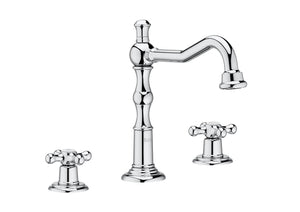 Carmen by Roca Chrome three holes bathroom sink faucet. Vintage faucets. Traditional faucets Roca Group