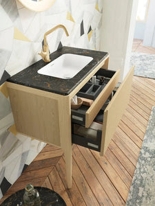 Dijon Contemporary Free standing 32" Natural Ash bathroom vanity. Solid ash. Secret Bath