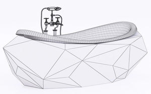 3D drawing Diamond bathtub.