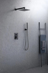 Monaco matte black complete shower set  .Shower System 10 Inches showerhead Secret Bath
