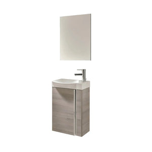 Pack Piccolo 18 inches floating small bathroom Vanity with sink and mirror. Roca Group