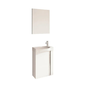 Pack Piccolo 18 inches floating small bathroom Vanity with sink and mirror. Roca Group