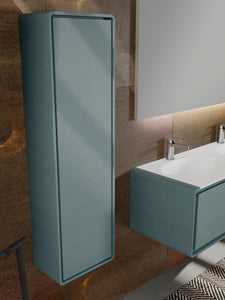 Poeme Contemporary Floating double sink bathroom vanity set 49". Vite lead finished Secret Bath