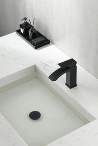 Monaco Single Hole Matte black Bathroom Sink Faucet. Deck mount black faucet Secret Bath