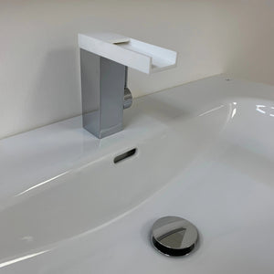 Single Handle Bathroom Sink Faucet Kala Balnea Chrome-White Grober