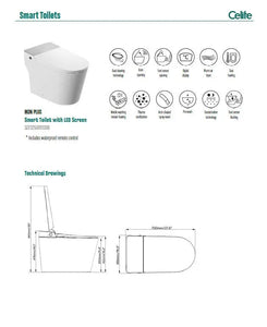 Ikon Plus One Smart Toilet, Floor Mount, White Vitreous China/White Roca