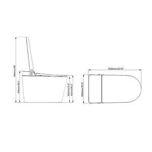 Ikon Plus One Smart Toilet, Floor Mount, White Vitreous China/White Roca