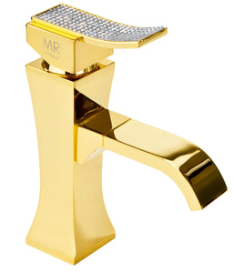 Inca Swarovski single handle bathroom sink faucet. Swarovski crystals inlaid. Griferias MR
