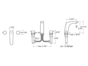 Insignia by Roca Chrome three holes bathroom sink faucet. Two handles bathroom faucets. Roca Group