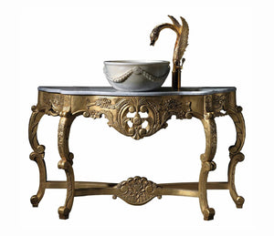 Isabel Baroque Bathroom console 51". Antiquary Gold leaf. Coleccion Alexandra
