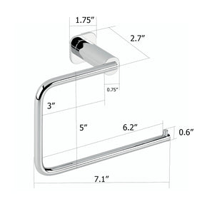 Jenny polished chrome large towel ring. Hand towel holder PYP