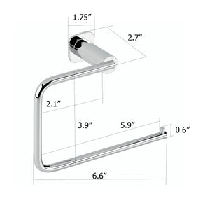 Jenny polished chrome small towel ring. Hand towel holder PYP