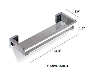 Q1 shower shelf 12". Polished chrome. Shower caddy shelf Uraldi