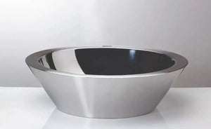 Korb Lang Metro 16" round stainless steel Bathroom vessel sink. Korb