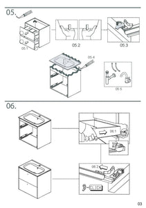 Lisa 20 inches floating small bathroom vanity with sink . Ceramic sink console. 2 drawers vanity Roca Group