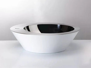 Korb white glossy vessel sink