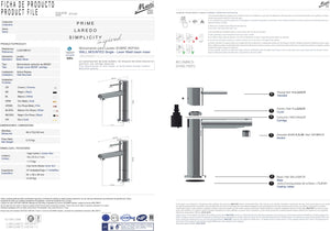 Philipe single handle bathroom sink faucet. Modern tap Marti 1921