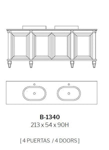 Laura Traditional Bathroom Vanity 84". Luxury traditional vanity Coleccion Alexandra