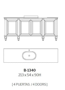 Laura Traditional Bathroom Vanity 84". Luxury traditional vanity Coleccion Alexandra