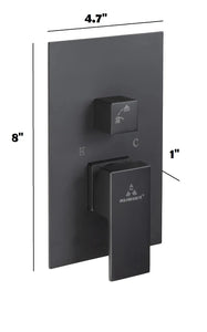 Leon matte black complete shower set  .Shower System 10 Inches. Aquassent