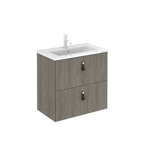 Lisa 24 inches wall mounted bathroom Vanity 2 drawers with ceramic sink console. Small bathroom vanity Roca Group