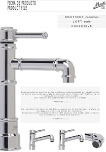 Loft single handle bathroom sink faucet. Industrial style tap Marti 1921