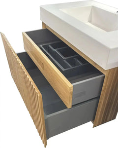 Loria Contemporary 32" Solid Natural Oak bathroom vanity. Luxury bathroom Secret Bath
