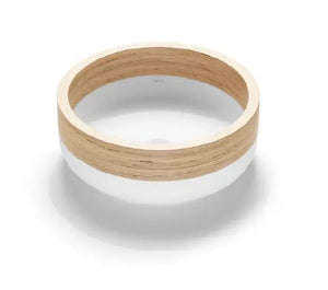 Lucca Solid Surface bathroom vessel sink. Natural wood Bathco