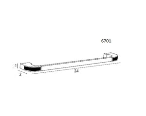 Chloe Polished chrome 24" large towel bar. Towel rail MT