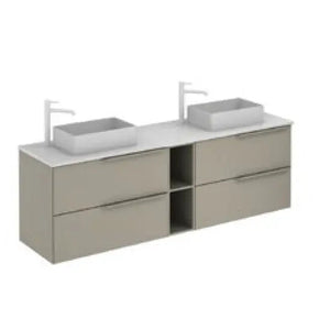 Milan 72 inches double sink bathroom Vanity 4 Drawers, 1 open module. Roca Group