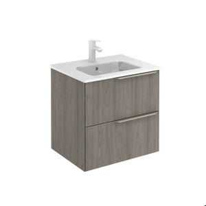 Milan 24 inches modern wall mounted bathroom Vanity 2 Drawers with ceramic sink console Roca Group