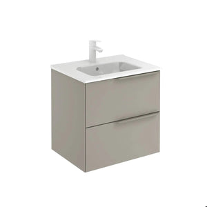 Milan 24 inches modern wall mounted bathroom Vanity 2 Drawers with ceramic sink console Roca Group