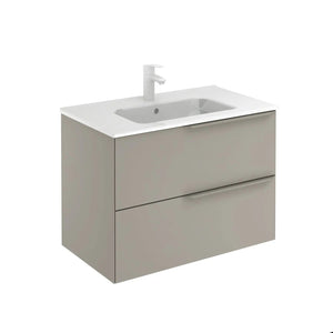 Milan 32 inches modern wall mounted bathroom Vanity 2 Drawers with ceramic sink console. European brand Roca Group