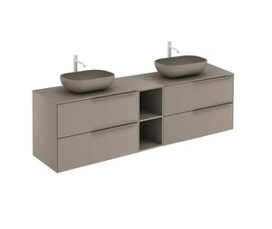 Milan 72 inches double sink bathroom Vanity 4 Drawers, 1 open module. Roca Group