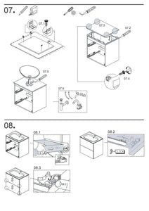 Milan 40 inches modern Floating bathroom vanity 2 Drawers, 2 open modules. Roca Group