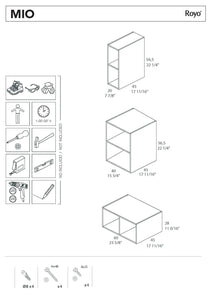 Milan 40 inches modern Floating bathroom vanity 2 Drawers, 2 open modules. Roca Group