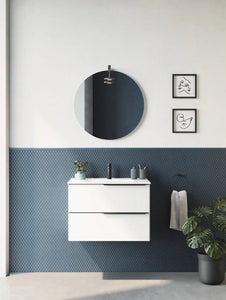 Milan 32 inches modern wall mounted bathroom Vanity 2 Drawers with ceramic sink console. European brand Roca Group