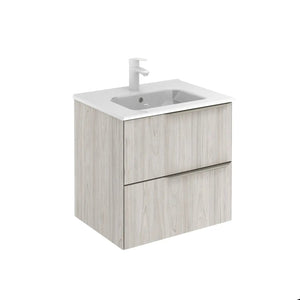 Milan 24 inches modern wall mounted bathroom Vanity 2 Drawers with ceramic sink console Roca Group
