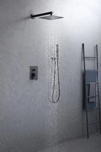Monaco matte black complete shower set  .Shower System 10 Inches showerhead Secret Bath