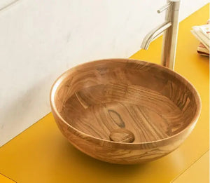 Nature bathroom vessel sink. Natural Acacia wood Bathco