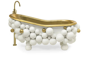 Newton White Gold burbles free standing Luxury Bathtub MV