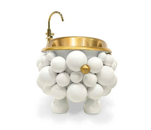 Newton White Gold burbles free standing Luxury Bathtub MV