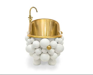 Newton White Gold burbles free standing Luxury Bathtub MV