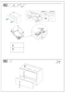 Neox 36 inches modern wall mounted bathroom Vanity with ceramic sink console. 2 drawers. Contemporary vanities. Roca Group