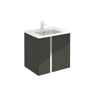 Neox 24 inches modern small floating bathroom Vanity ,2 doors with ceramic sink console Roca Group