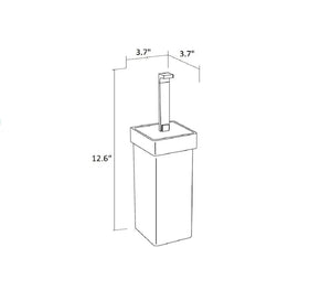 Orio Free Standing Frosted glass toilet brush holder set. Uraldi