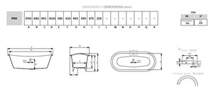 Lapiaz Mirrored-Gold Luxury Bathtub MV