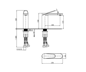 Pro single handle bathroom sink faucet. Modern Basin Tap Marti 1921